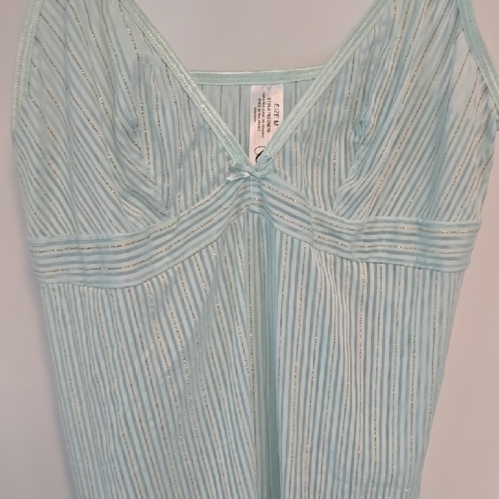 Vintage Cabernet Mint Green And Gold Chemise Intimates